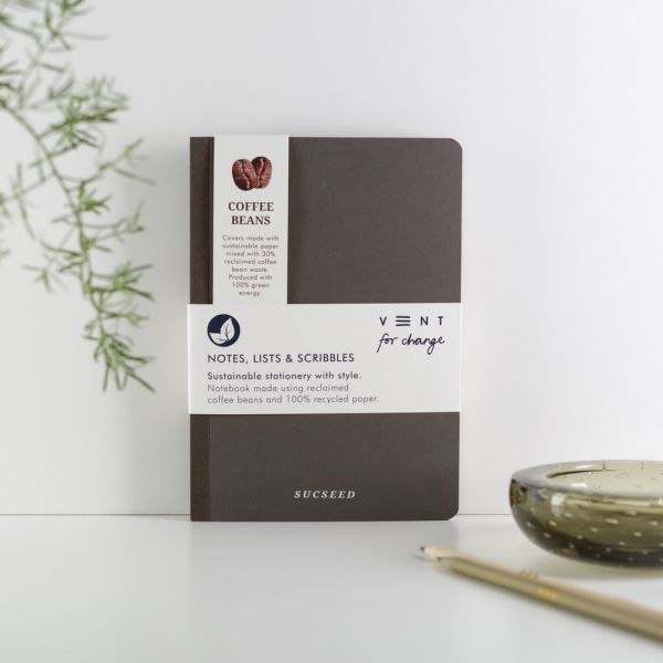 Recycled SUCSEED A5 Notebook - Coffee Beans